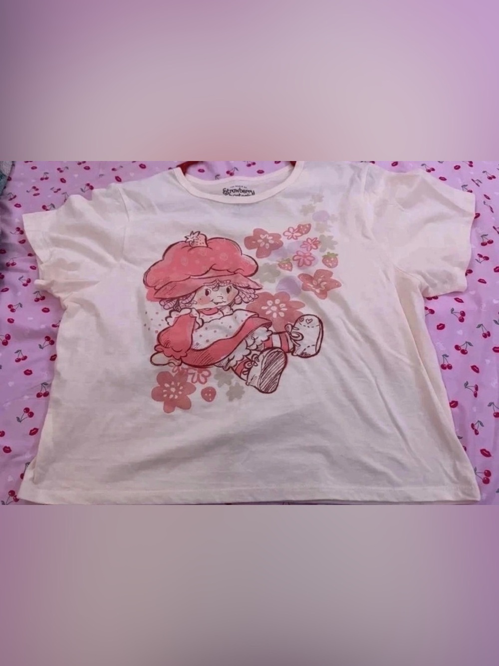 Strawberry Shortcake Graphic Tee Beige/Pink XL